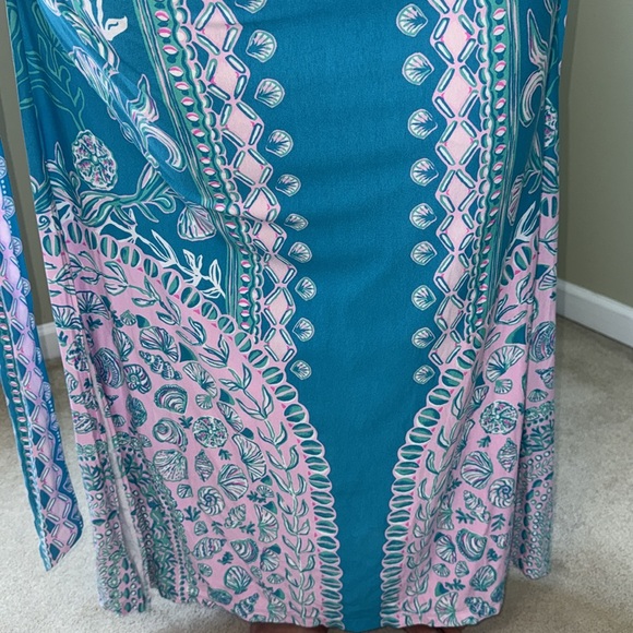 Elegant Blue and Pink Lilly Pulitzer Maxi Dress - Picture 6 of 6